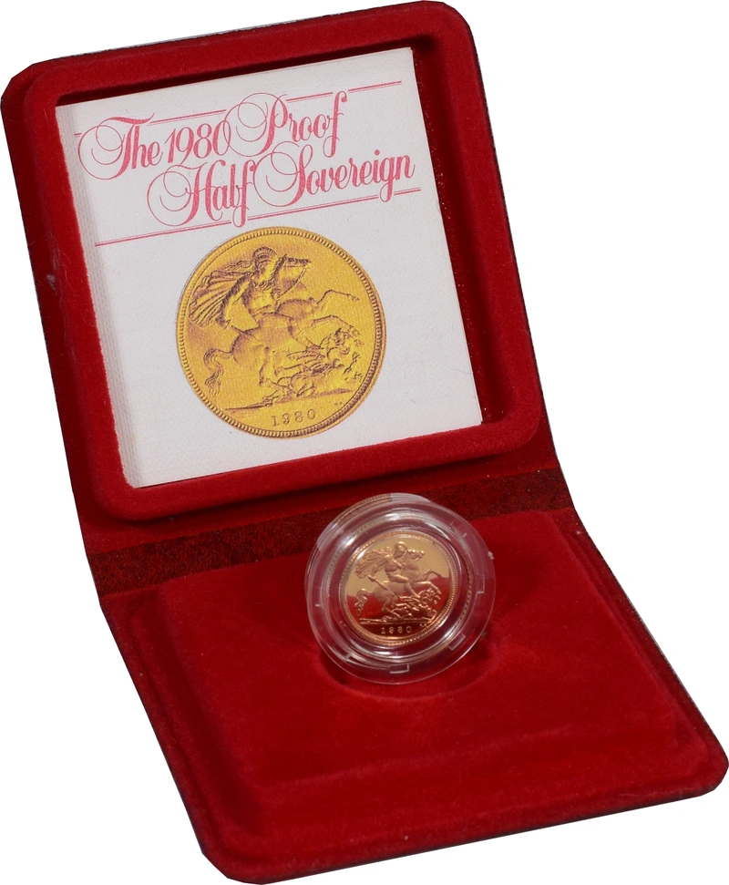 1980 Mezza Sterlina d'Oro Proof Confezionata
