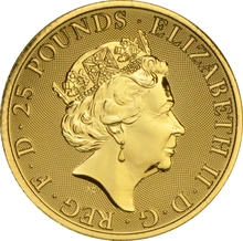 Unicorno di Scozia d'Oro 1/4oz - Queens Beast
