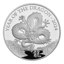 2024 Moneta d'Argento Proof 5oz confezionata - Anno del Drago