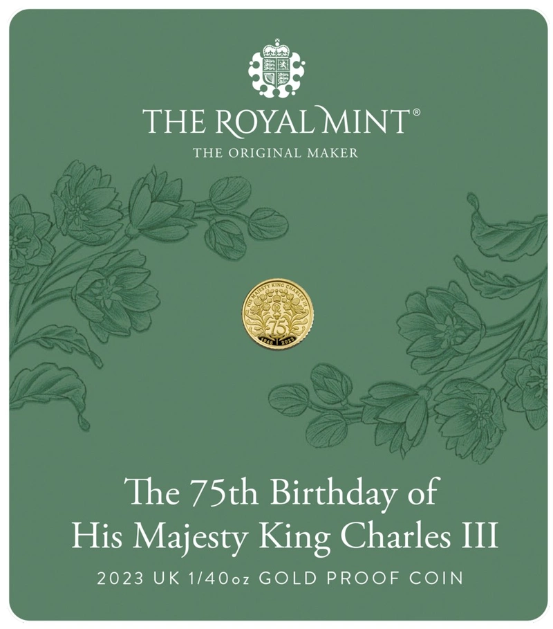 2023 75° Compleanno di Re Carlo III - Moneta d'Oro Proof 1/40oz
