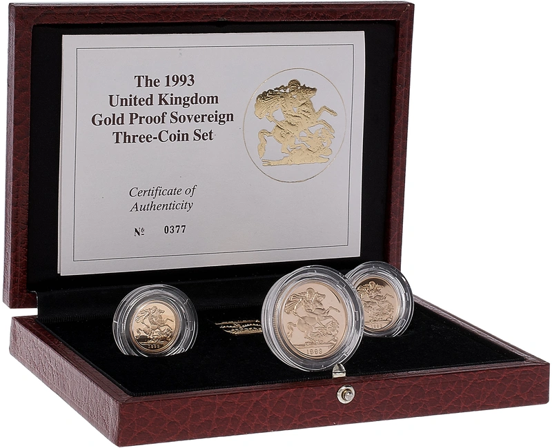 1993 Proof Sterline d'Oro - Cofanetto da 3 Monete