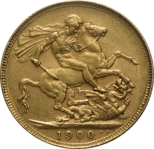 1900 Sterlina d'Oro - Vittoria Testa Velata - P