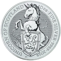 Unicorno di Scozia d'Argento 10oz - Queen's Beast