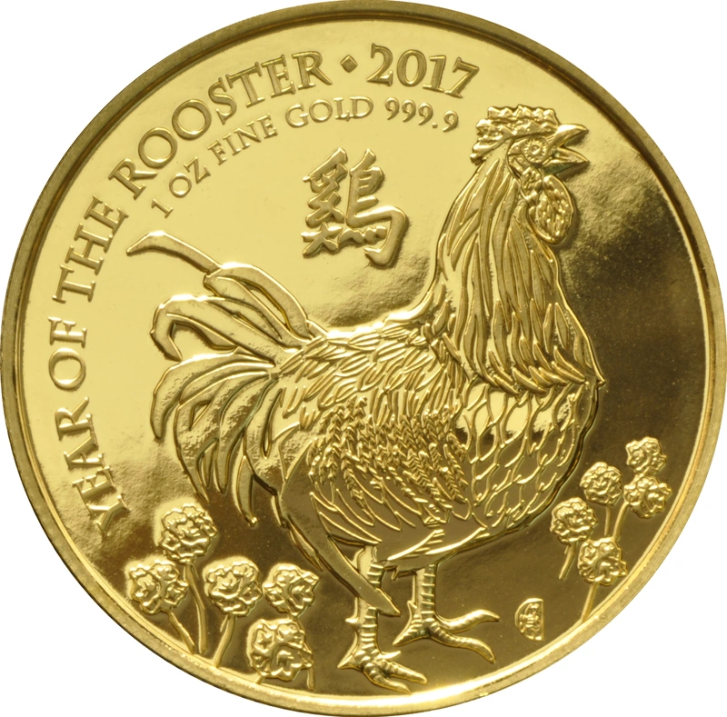 2017 Year of the Rooster Gold Coin 1oz Royal Mint Lunar Series