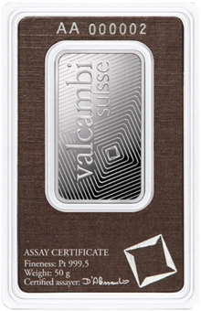 Valcambi Lingotto di Platino 50g