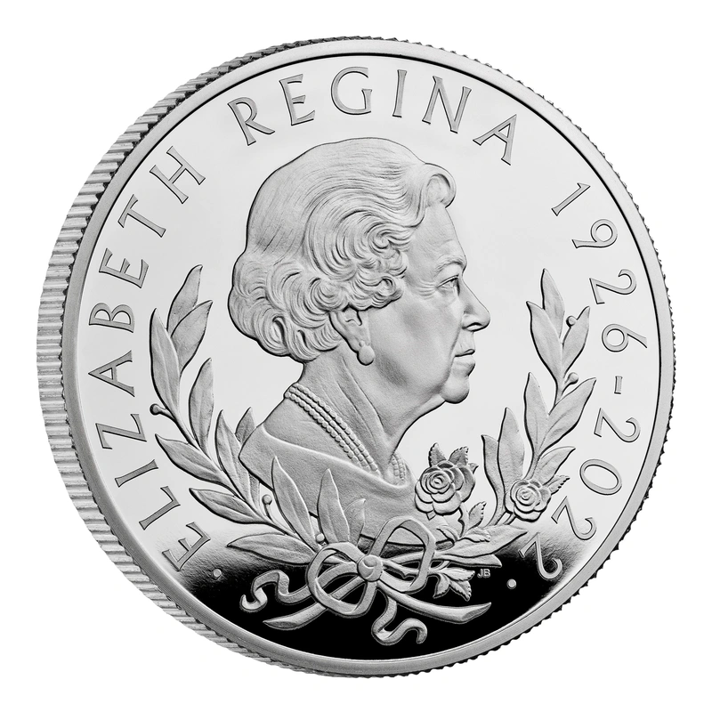 2022 Sua Maestà la Regina Elisabetta II Moneta d'argento da 1oz Proof confezionata