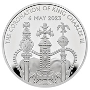 2023 £5 Moneta d'Argento Proof di Re Carlo III confezionata