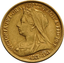 1901 Mezza Sterlina d'Oro - Vittoria Testa Velata - Londra