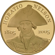 2005 - Quintupla Sterlina Proof Horatio Nelson con Cofanetto