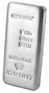 Metalor 1Kg Lingotto d'Argento