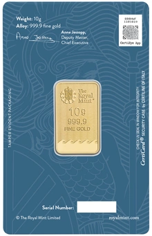 Lingotto d'oro da 10 g Britannia coniato