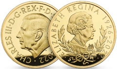 2022 Sua Maestà la Regina Elisabetta II Moneta d'oro da 1oz Proof confezionata