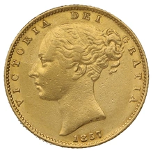 1857 Sterlina - Vittoria Giovane - Stemma Coronato - Londra