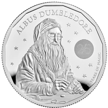 2023 25° Anniversario di Harry Potter - Albus Silente - Moneta d'Argento Proof 2oz Confezionata