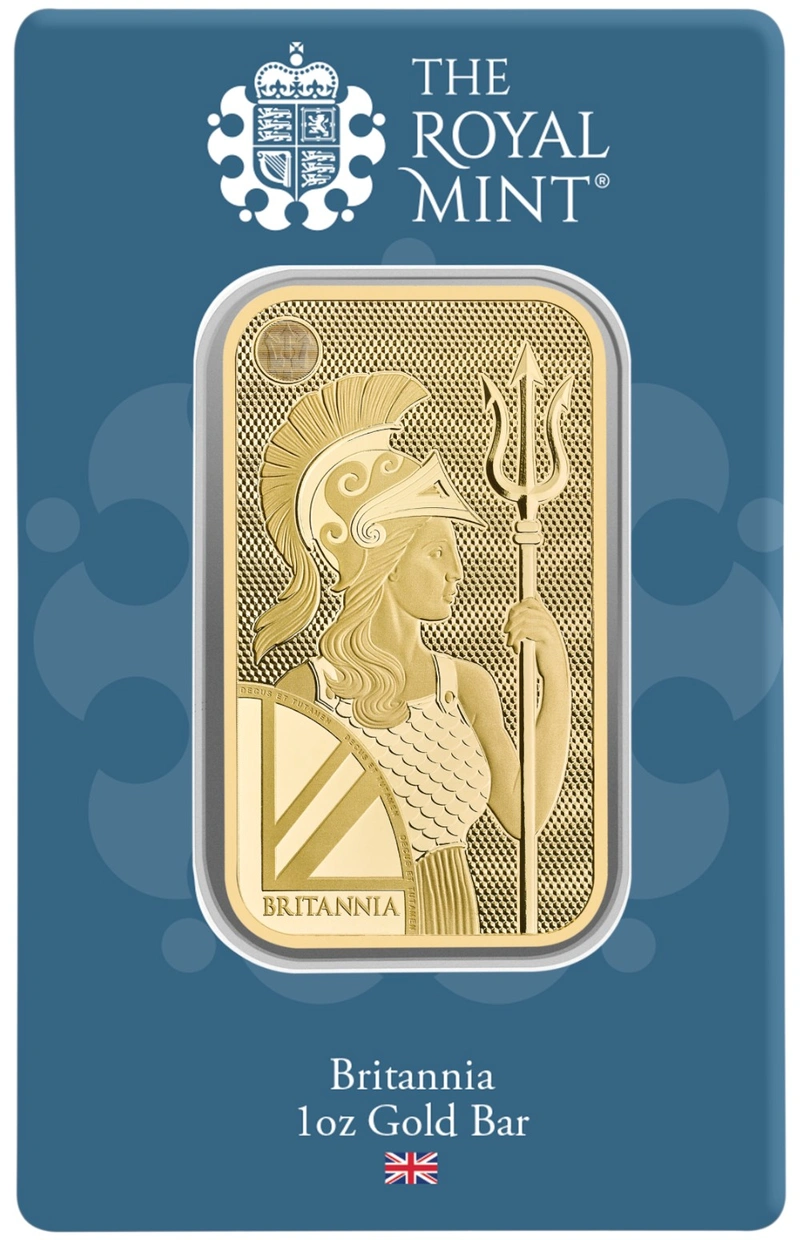 Lingotto d'oro coniato Britannia da 1 oz