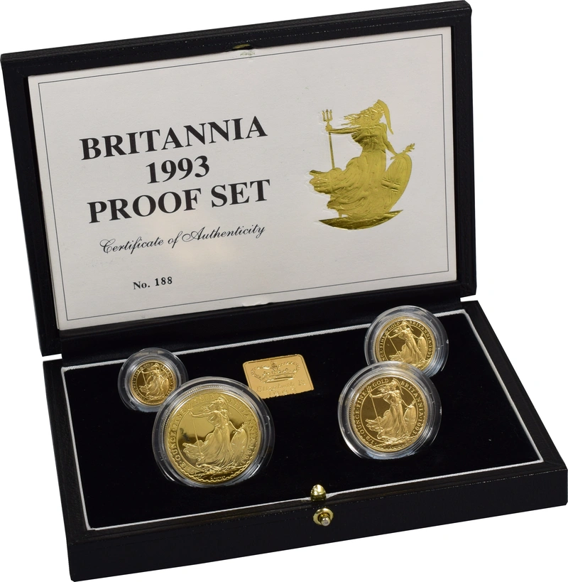 1993 Proof Britannia d'Oro - Cofanetto da 4 Monete