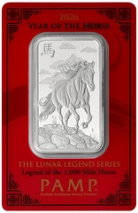 Lingotto d'argento da 1 oz 2026 Anno del Cavallo PAMP