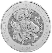 2024 Unicorno di Seymour moneta d'Argento 10oz - Serie Tudor Beasts