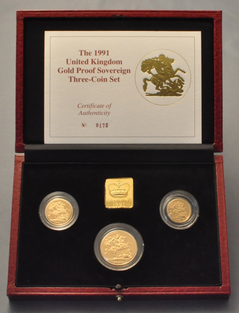 1991 Proof Sterline d'Oro - Cofanetto da 3 Monete