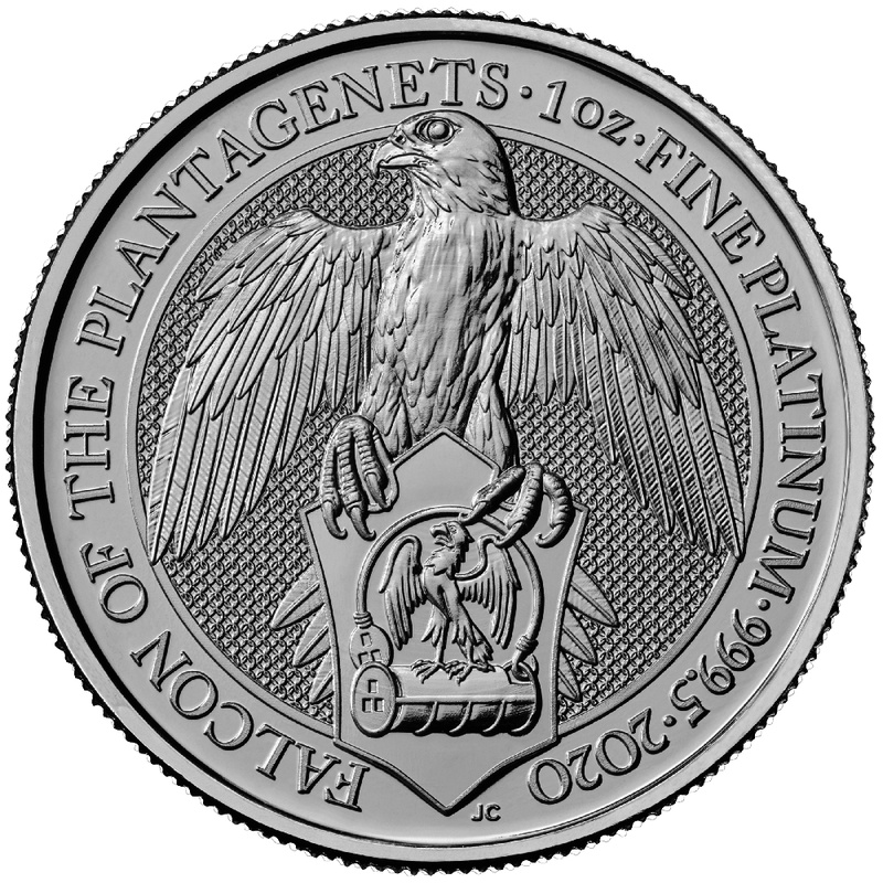 2020 1oz Platinum Falcon of the Plantagenets - Queen's Beast Coin