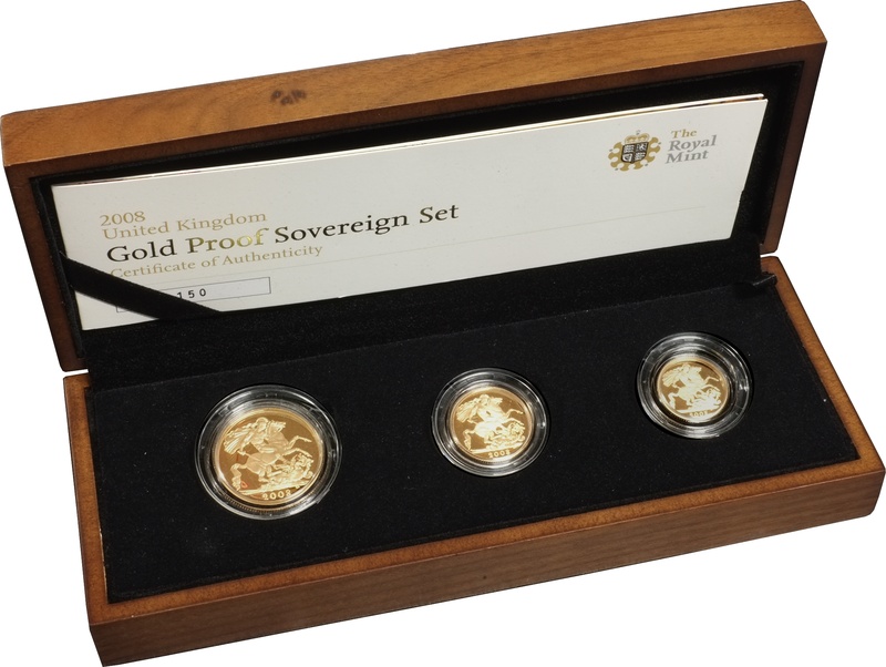 2008 Gold Proof Sovereign Three Coin Set