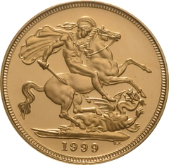 Sterlina d'oro 1999 - Proof (senza confezione)