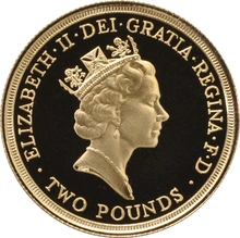 1986 - Proof 2 Pound d'Oro - Senza certificato e confezione