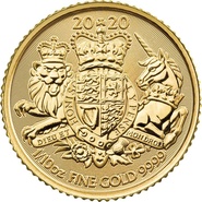 2020 Royal Arms Moneta d'oro 1/10oz