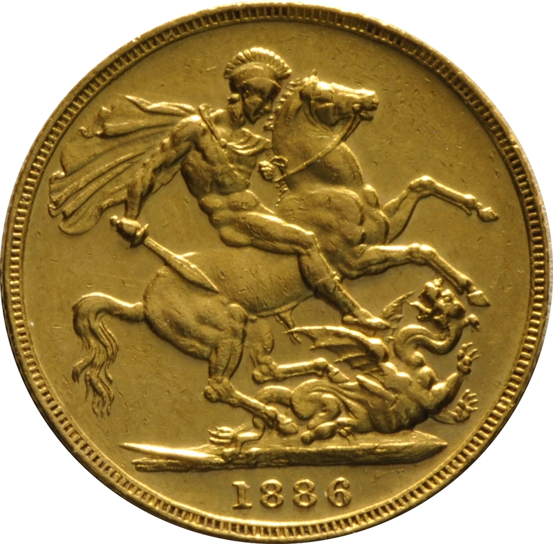 1886 Gold Sovereign Coin Queen Victoria Young Head Melbourne