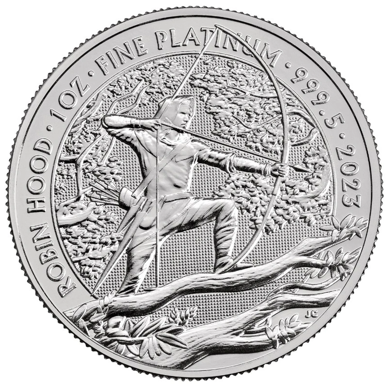 Moneta di Platino 2023 Robin Hood Miti & Leggende