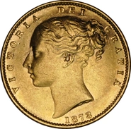 1873 Sterlina - Vittoria Giovane - Stemma Coronato - Londra