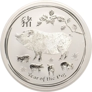 Anno del Maiale 10oz d'Argento 2019 - Perth Mint