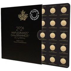 2026 MapleGram 25 monete d'oro da 1 g