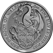 Drago Rosso del Galles d'Argento 2oz - Queens Beast