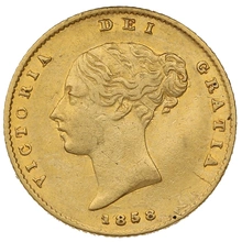 1858 Mezza Sterlina - Vittoria Giovane - Stemma Coronato - Londra