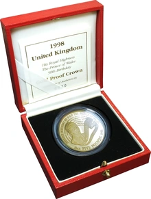 1998 - Proof 5 Pound d'Oro - Principe Carlo 50° Compleanno
