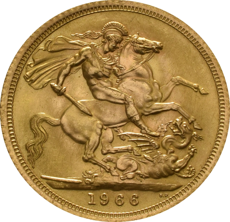 1966 Gold Sovereign Coin Elizabeth II Young Head
