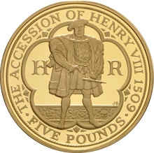 2009 - Proof 5 Pound d'Oro - Enrico VIII