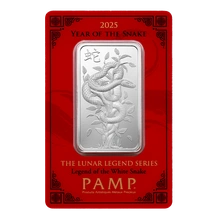 2025 Lingottino d'Argento PAMP 10g Anno del Serpente