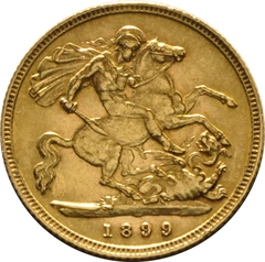 1899 Mezza Sterlina d'Oro - Vittoria Testa Velata - Londra