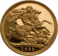 1995 Mezza Sterlina - Elisabetta II - Terzo ritratto - Corona Anziana - Proof senza Confezione
