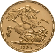 Sterlina d'oro 1999 - Proof (senza confezione)