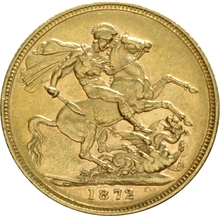 1872 Sterlina - Vittoria Giovane -  Londra