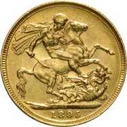 1895 Sterlina d'Oro - Vittoria Testa Velata - S