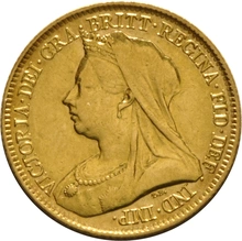 1893 Mezza Sterlina d'Oro - Vittoria Testa Velata - Londra