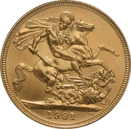 1981 Sterlina - Elisabetta II - Corona Giovane