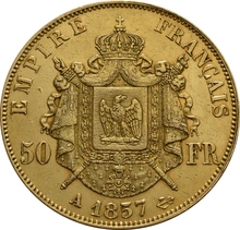 50 Franchi Francesi - Napoleone III - Testa Nuda