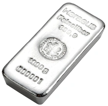 Heraeus 1kg Lingotto d'Argento Colato