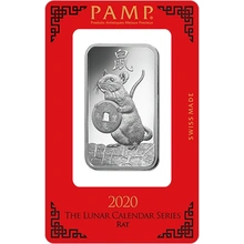 PAMP 1oz 2020 Anno del Ratto Lingotto d'argento