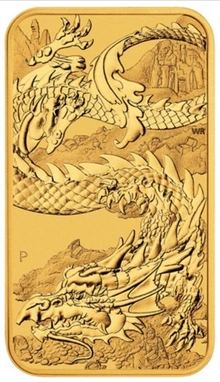 2023 Moneta d'Oro Rettangolare da 1oz con Dragone